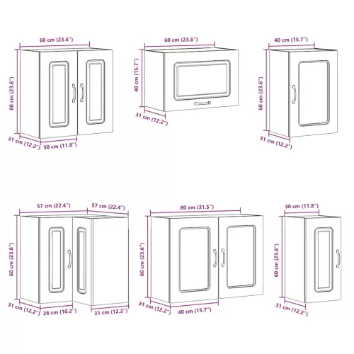 11 részes konyhaszekrény szett Lucca kézműves tölgy mérnöki fa