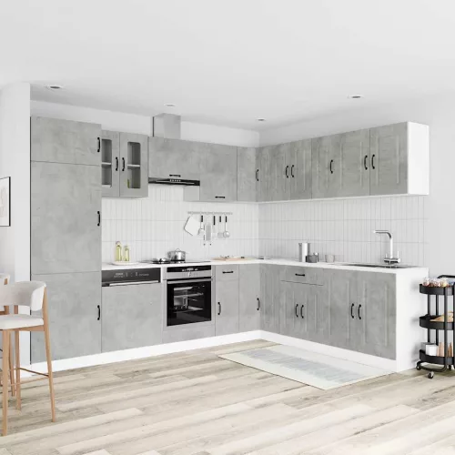  14 részes konyhai szekrény szett Kalmar betonszürke műszaki fa