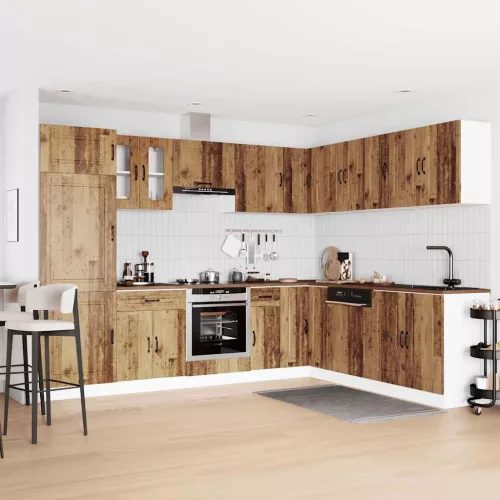  14 darabos konyhaszekrény készlet Régi fából készült műfa