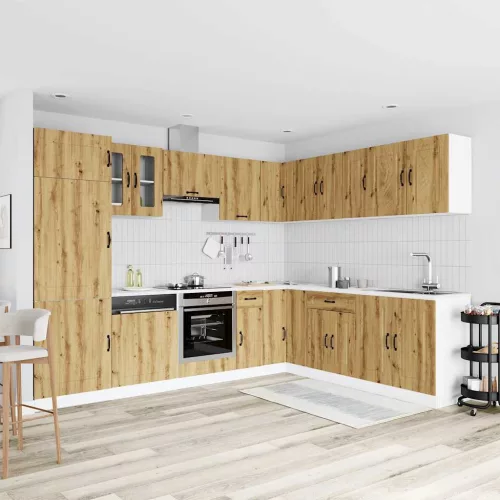  14 részes konyhaszekrény szett Kalmar kézműves tölgy mérnöki fa