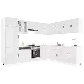    14 részes konyhai szekrény szett Porto fényes fehér műfa