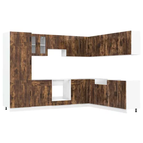  14 részes konyhaszekrény szett Porto füstölt tölgy műszaki fa