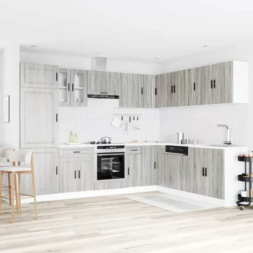  14 darabos konyhaszekrény szett Porto szürke sonoma műfa