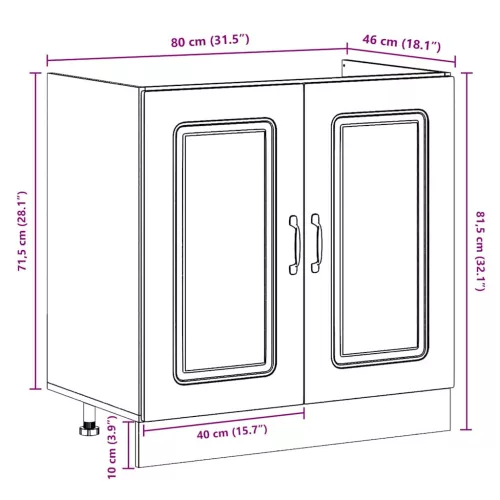  Konyhaszekrény tárolóval 2 pcs Szürke 80 x 46 x 81.5 cm Faanyag