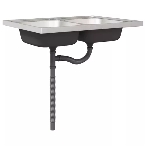  Mosogatószekrény ajtóval 2 pcs Fehér 80 x 46 x 84.5 cm Faanyag