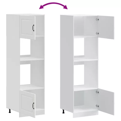  Lucca 2 db fehér szerelt fa sütőszekrények