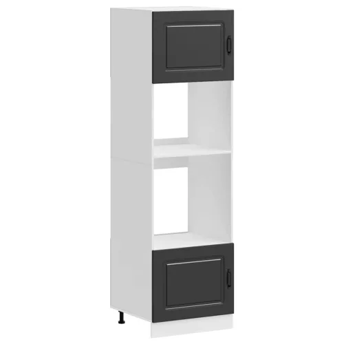  Lucca 2 db fekete színű szerelt fa sütőszekrények