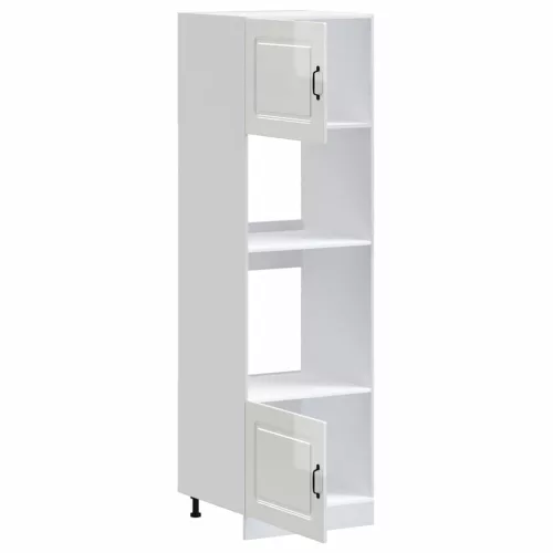  Lucca 2 db fényes fehér színű szerelt fa sütőszekrények