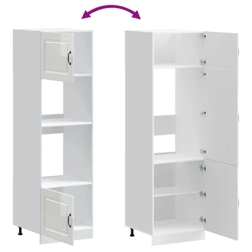  Lucca 2 db fényes fehér színű szerelt fa sütőszekrények