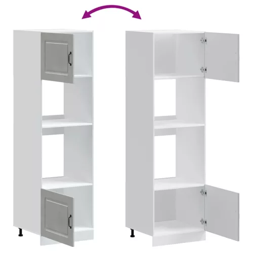  Lucca 2 db betonszürke szerelt fa sütőszekrények