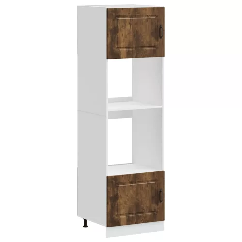  Lucca 2 db füstölt tölgy színű szerelt fa sütőszekrények