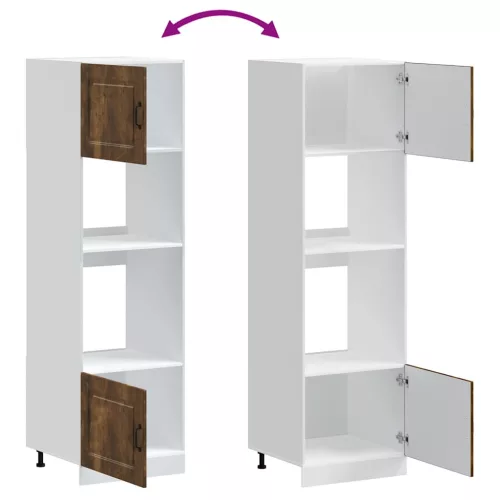  Lucca 2 db füstölt tölgy színű szerelt fa sütőszekrények