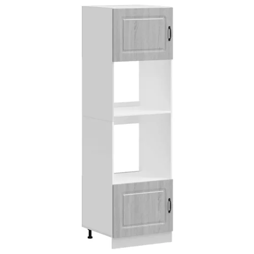  Lucca 2 db szürke sonoma színű szerelt fa sütőszekrények