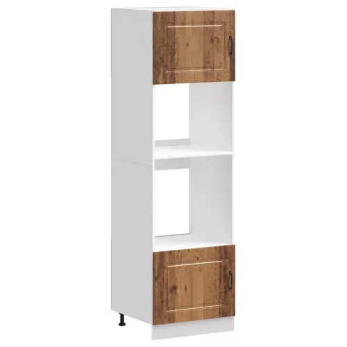  Lucca 2 db antik fa színű szerelt fa sütőszekrények