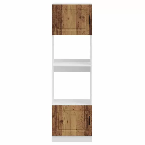  Lucca 2 db antik fa színű szerelt fa sütőszekrények