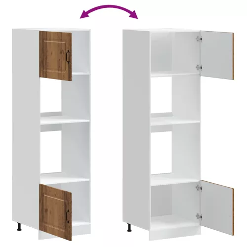  Lucca 2 db antik fa színű szerelt fa sütőszekrények