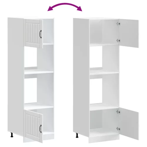  Kalmar 2 db fehér szerelt fa sütőszekrények