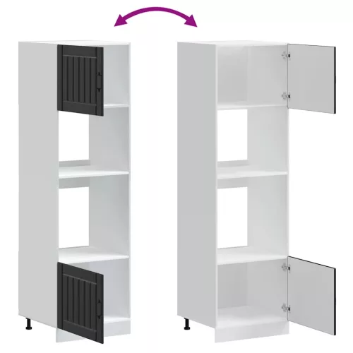  Kalmar 2 db fekete színű szerelt fa sütőszekrények