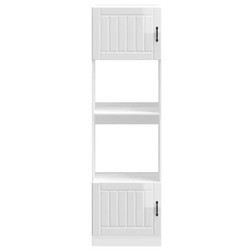  Kalmar 2 db magasfényű fehér szerelt fa sütőszekrények