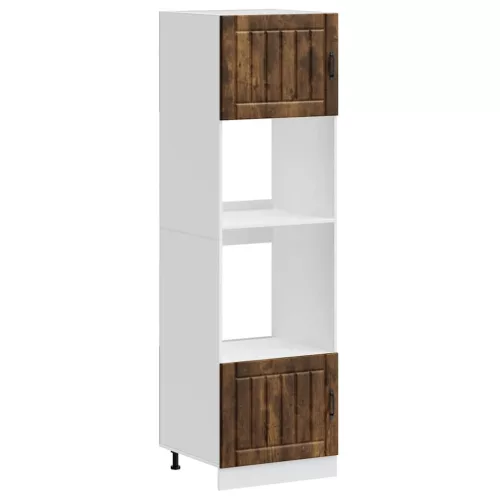  Kalmar 2 db füstölt tölgy színű szerelt fa sütőszekrények