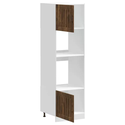  Kalmar 2 db füstölt tölgy színű szerelt fa sütőszekrények