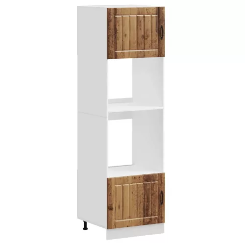  Kalmar 2 db antik fa színű szerelt fa sütőszekrények