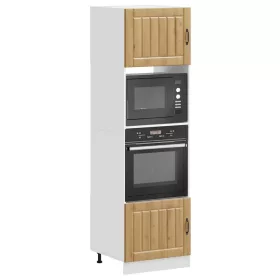    Kalmar 2 db kézműves tölgy színű szerelt fa sütőszekrények