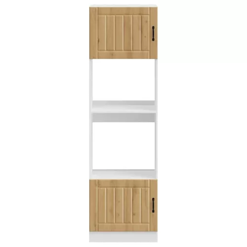  Kalmar 2 db kézműves tölgy színű szerelt fa sütőszekrények