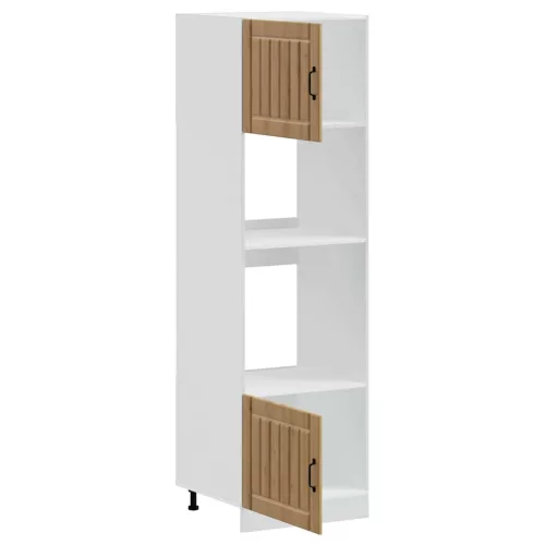  Kalmar 2 db kézműves tölgy színű szerelt fa sütőszekrények