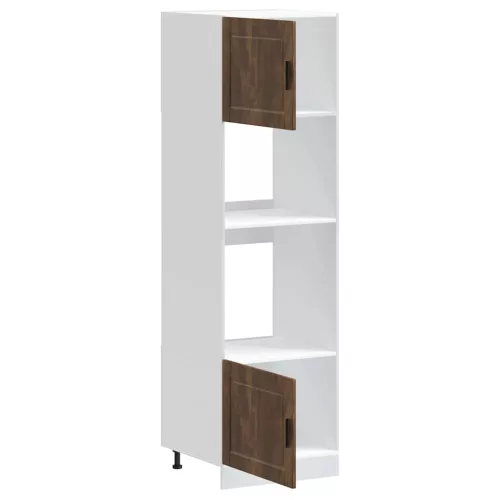  Lucca 2 db füstölt tölgy színű szerelt fa sütőszekrények