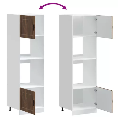  Lucca 2 db füstölt tölgy színű szerelt fa sütőszekrények