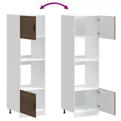  Lucca 2 db barna tölgy színű szerelt fa sütőszekrények