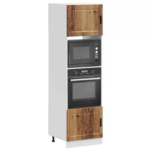  Lucca 2 db antik fa színű szerelt fa sütőszekrények