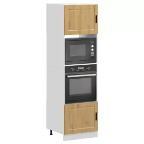    Lucca 2 db kézműves tölgy színű szerelt fa sütőszekrények