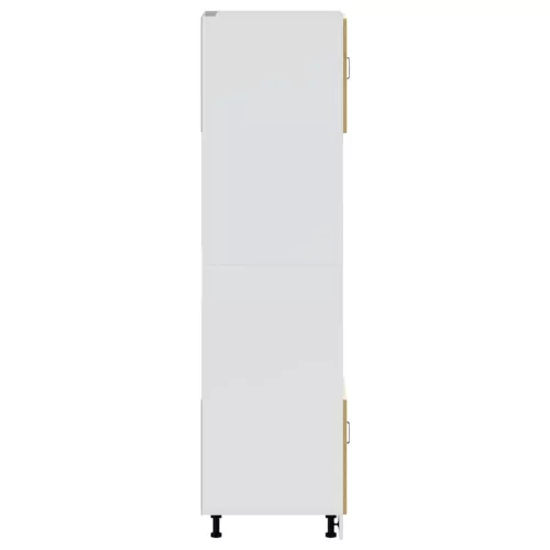  Lucca 2 db kézműves tölgy színű szerelt fa sütőszekrények