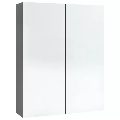  antracitszürke MDF tükrös fürdőszobaszekrény 60 x 15 x 75 cm