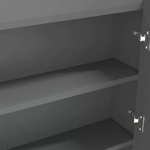  szürke MDF tükrös fürdőszobaszekrény 80 x 15 x 60 cm