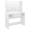  fényes fehér LED-es MDF sminkasztal 100 x 40 x 135 cm