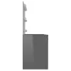  fényes szürke LED-es MDF sminkasztal 110 x 55 x 145 cm