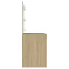  tölgyszínű LED-es MDF sminkasztal 110 x 55 x 145 cm