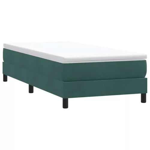  sötétzöld bársony rugós ágy matrac nélkül 80x220 cm