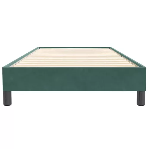  sötétzöld bársony rugós ágy matrac nélkül 80x220 cm