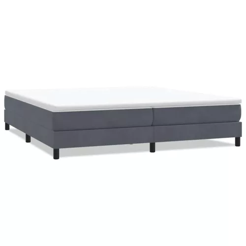  sötétszürke bársony rugós ágy matrac nélkül 200x220 cm
