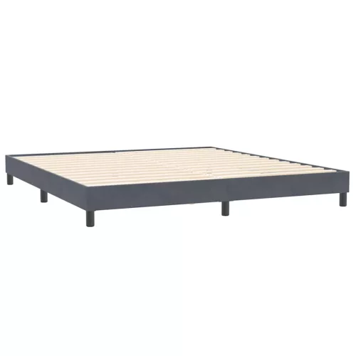  sötétszürke bársony rugós ágy matrac nélkül 200x220 cm