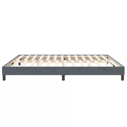  sötétszürke bársony rugós ágy matrac nélkül 200x220 cm