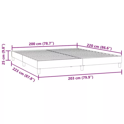  sötétszürke bársony rugós ágy matrac nélkül 200x220 cm