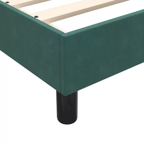  sötétzöld bársony rugós ágy matraccal 80x220 cm