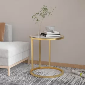  arany-átlátszó edzett üveg kisasztal 45 cm