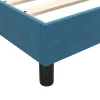  sötétkék bársony rugós ágy matraccal 80x220 cm