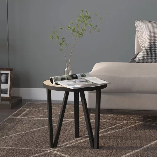  sonoma-tölgyszínű MDF dohányzóasztal Ø35 cm